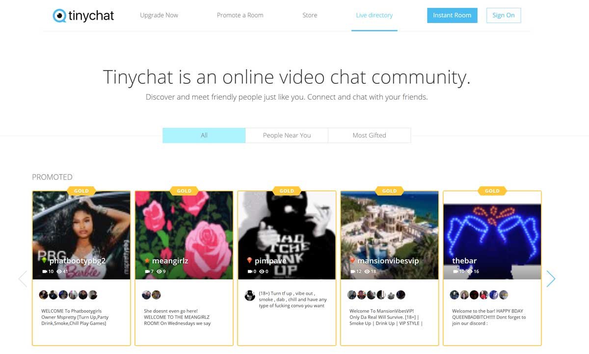 Tinychat is an online video chat community