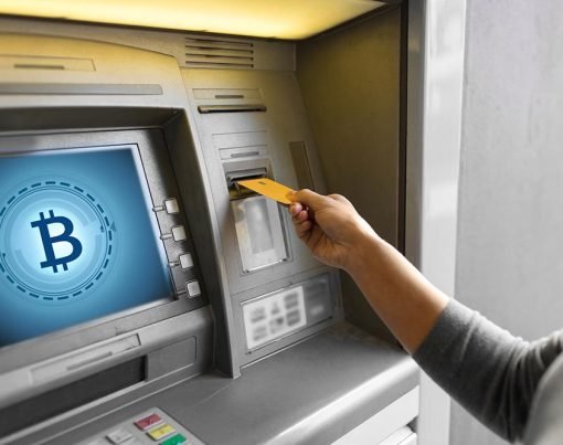 finance, cryptocurrency and technology concept - close up of woman hand inserting bank card to atm machine with bitcoin icon on screen; Shutterstock ID 1216210723; customer_id: 187667; geo_location: US; search_term:  bitcoin atm ; search_id: 0984694a9df347c879b2eaf17a98c06849110f82