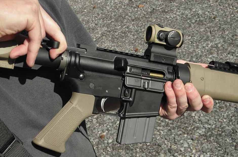 Charging Handle on a Gun