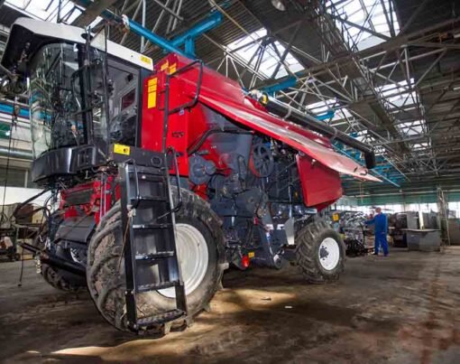 Kostanay, Kazakhstan - May 14, 2012: AgroMashHolding machine-bui