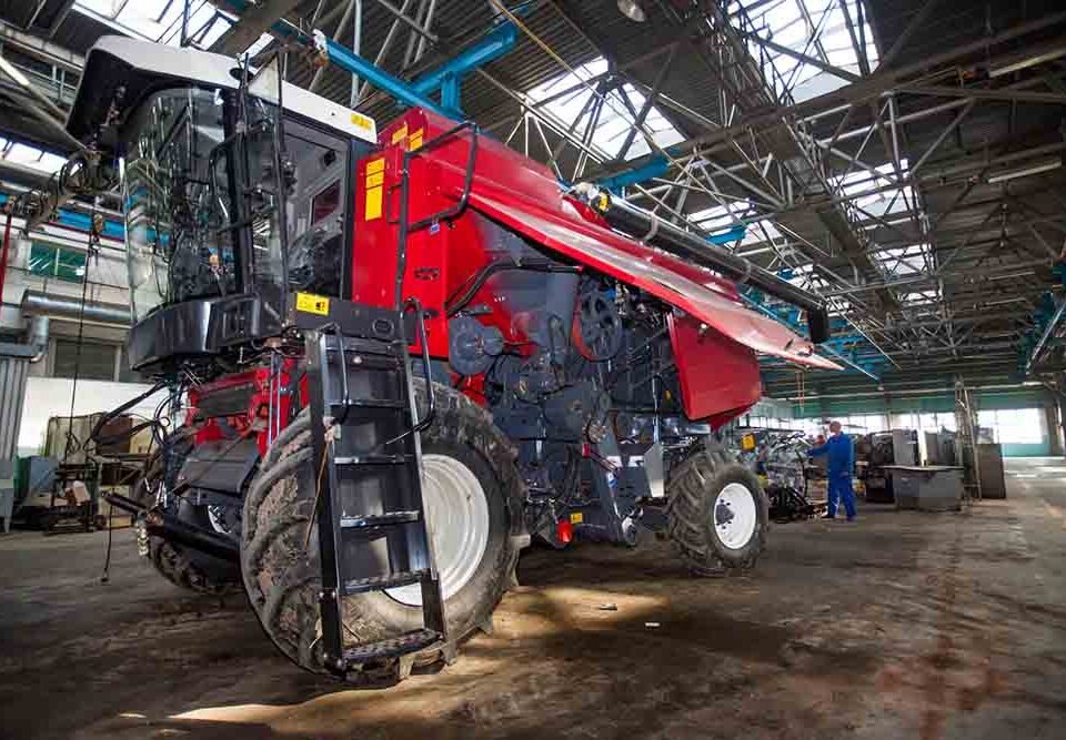 Kostanay, Kazakhstan - May 14, 2012: AgroMashHolding machine-bui